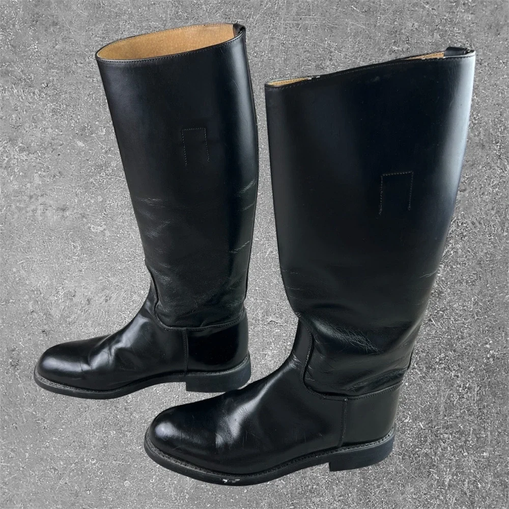Bates Floataways Tall Leather‎ Boots Mens 8 E Black Military Uniform Riding USA
